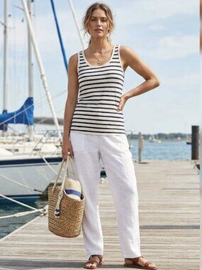 French Connection Nautical Appeal Striped Tank Top Size S